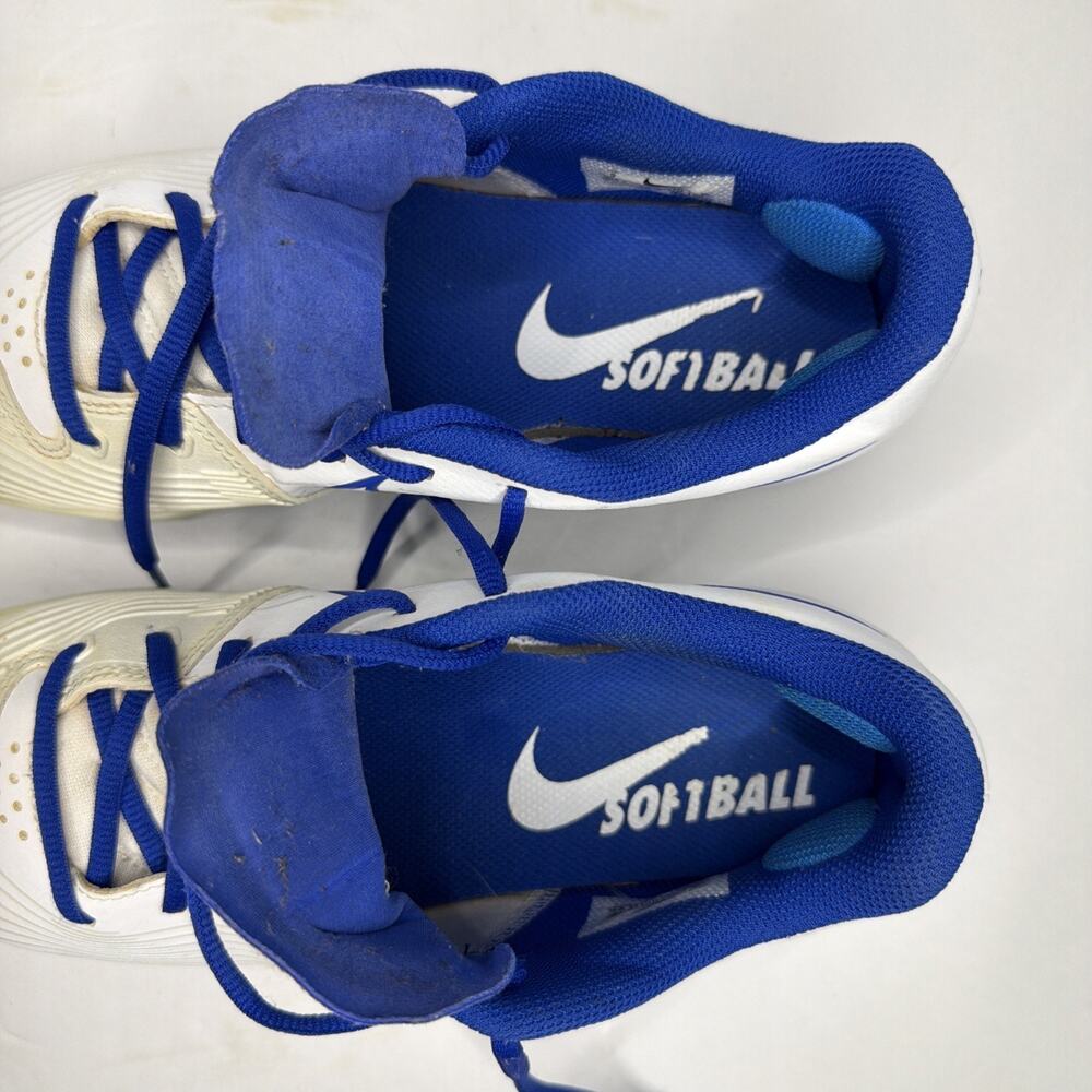 Nike Softball Cleats Lunarlon Hyper Diamond 3 Pro White Blue Women’s 9 Shoes - Picture 8 of 10